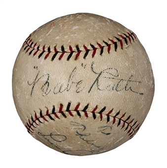 Babe Ruth and Lou Gehrig Dual Signed Baseball (JSA)